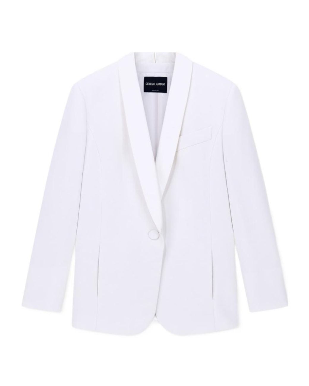 Giorgio Armani White Single-Breasted Long-Sleeved Jacket