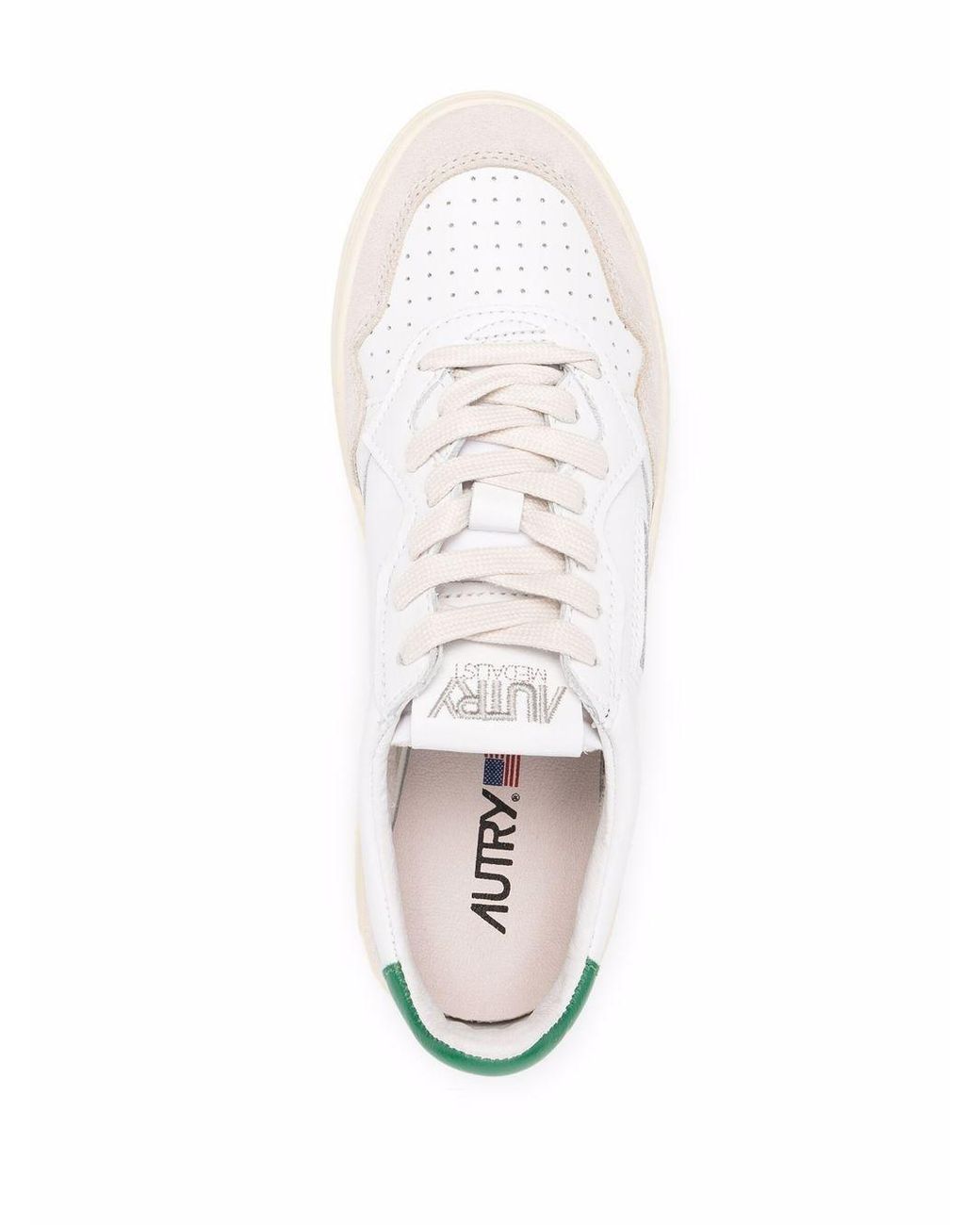 Autry White Medalist Perforated Low-Top Sneakers