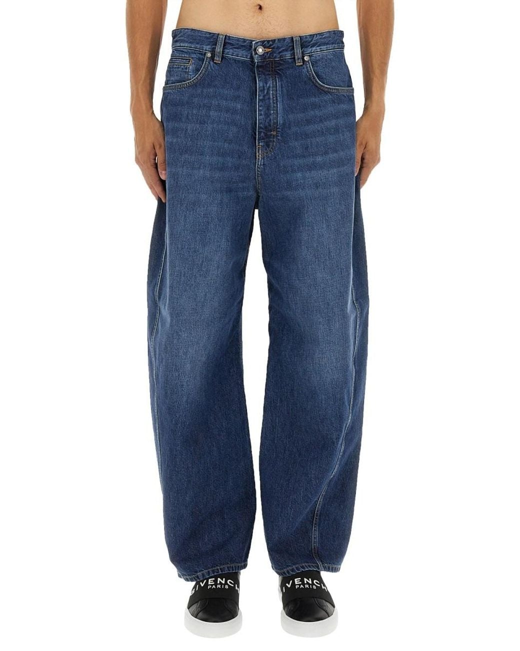 Givenchy Blue Logo Patch Relaxed-Fit Jeans for men