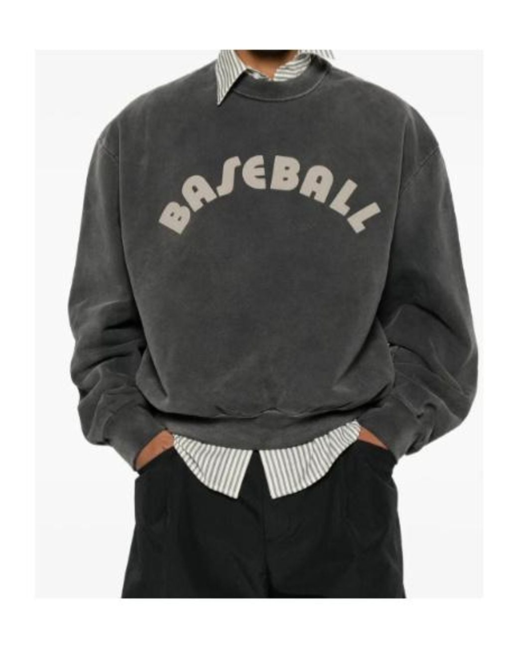 Fear Of God Gray Baseball Logo Sweatshirt for men