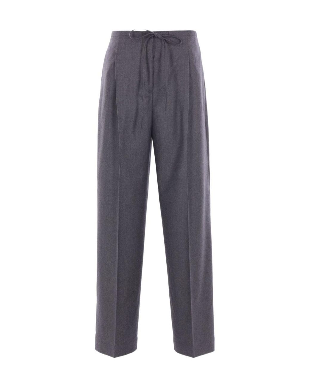 Rohe Blue Drawstring-Waist Pleated Trousers