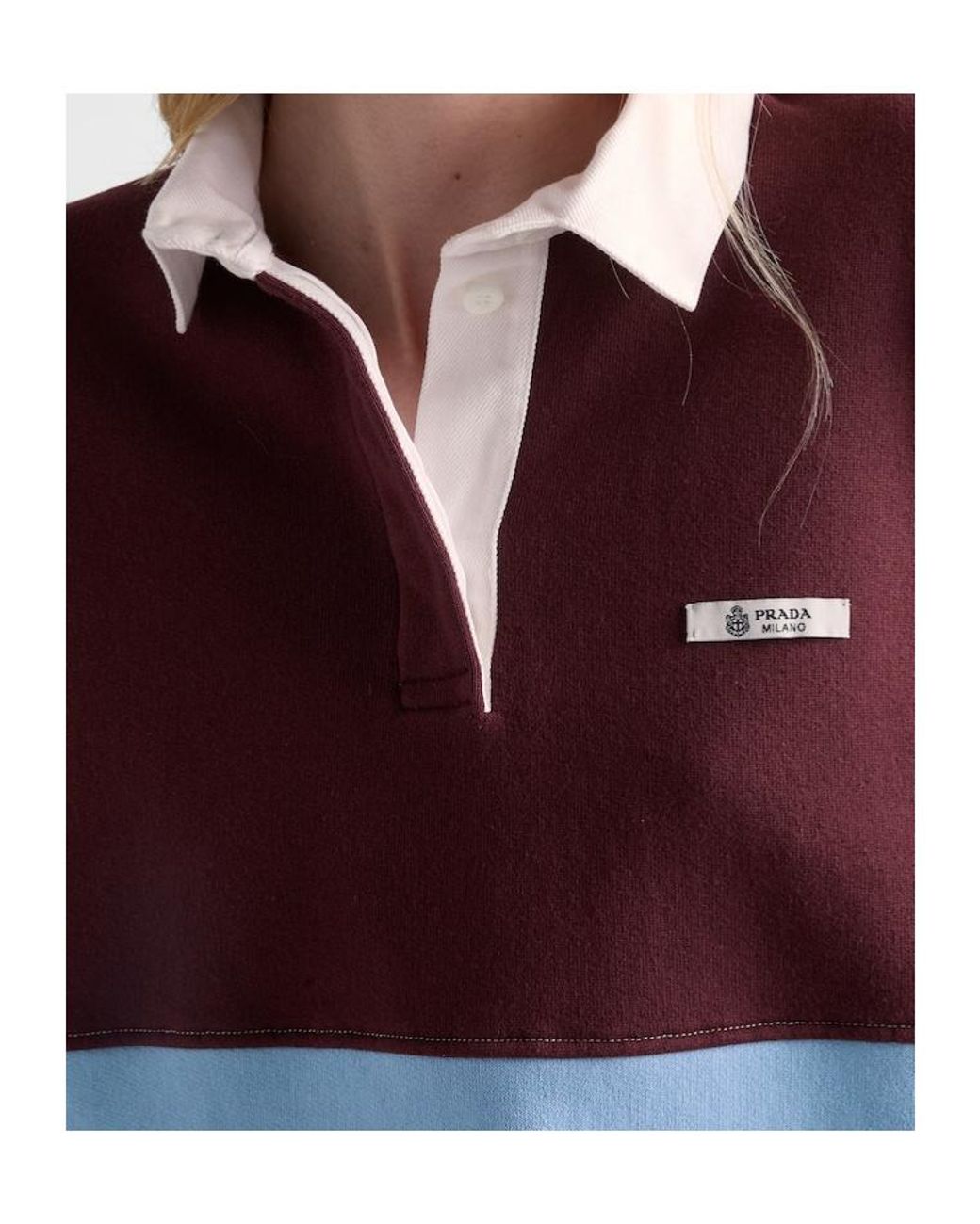 Prada Purple Cotton Long Sleeve Polo Shirt
