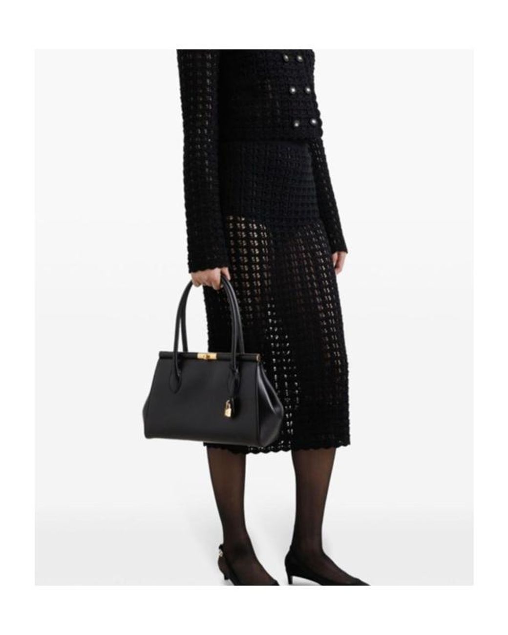 Dolce & Gabbana Black Marlene Turn-Lock Fastened Handbag