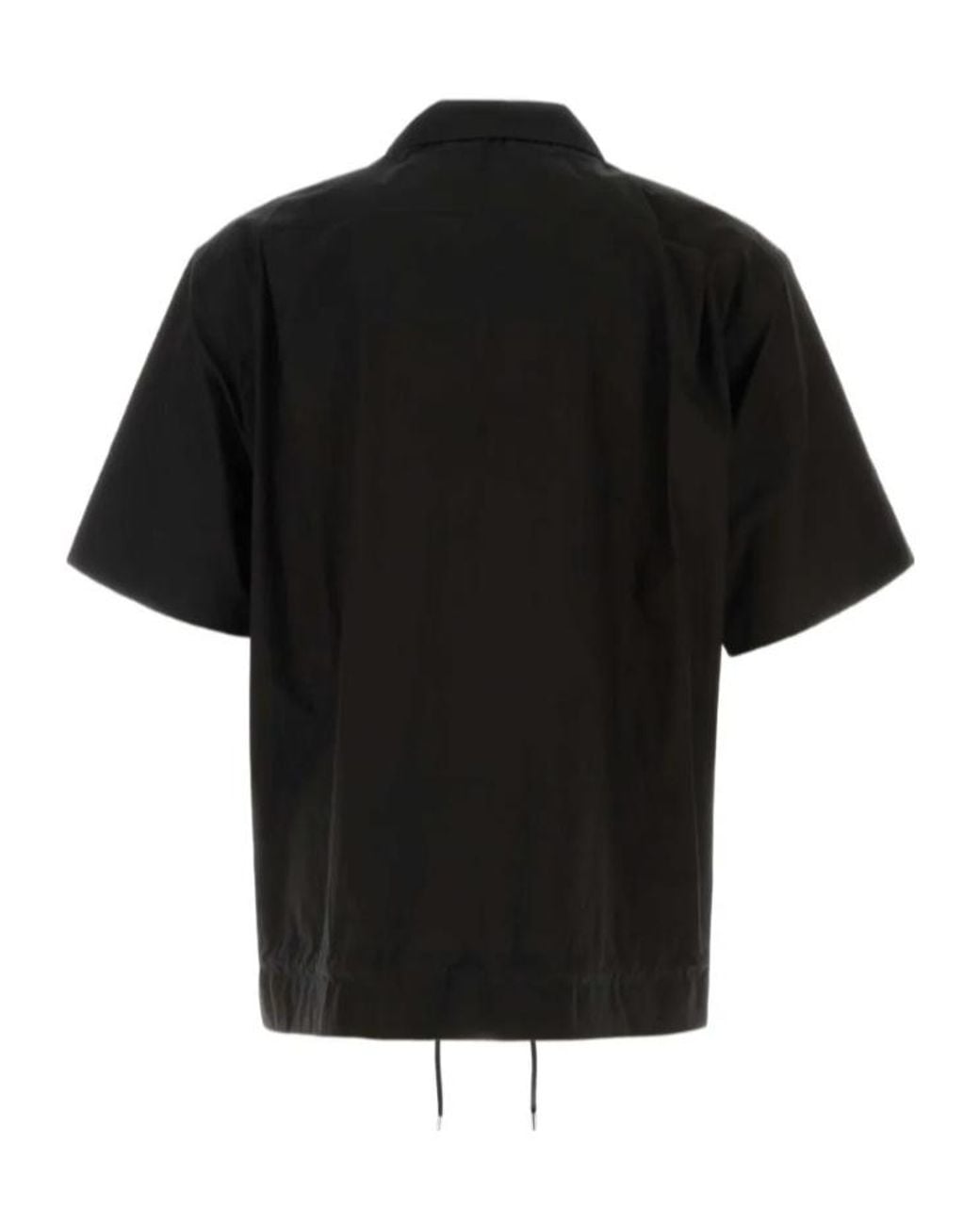 Sacai Black Short Sleeved Drawstring Shirt for men