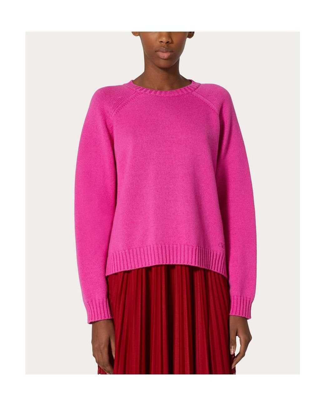 Valentino Pink Round-Neck Knitted Pullover