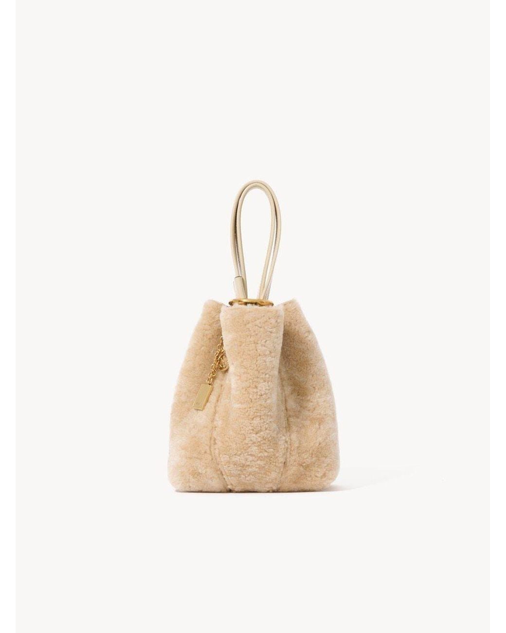 Chloé Natural Chloé Spin Chain-Detail Tote Bag