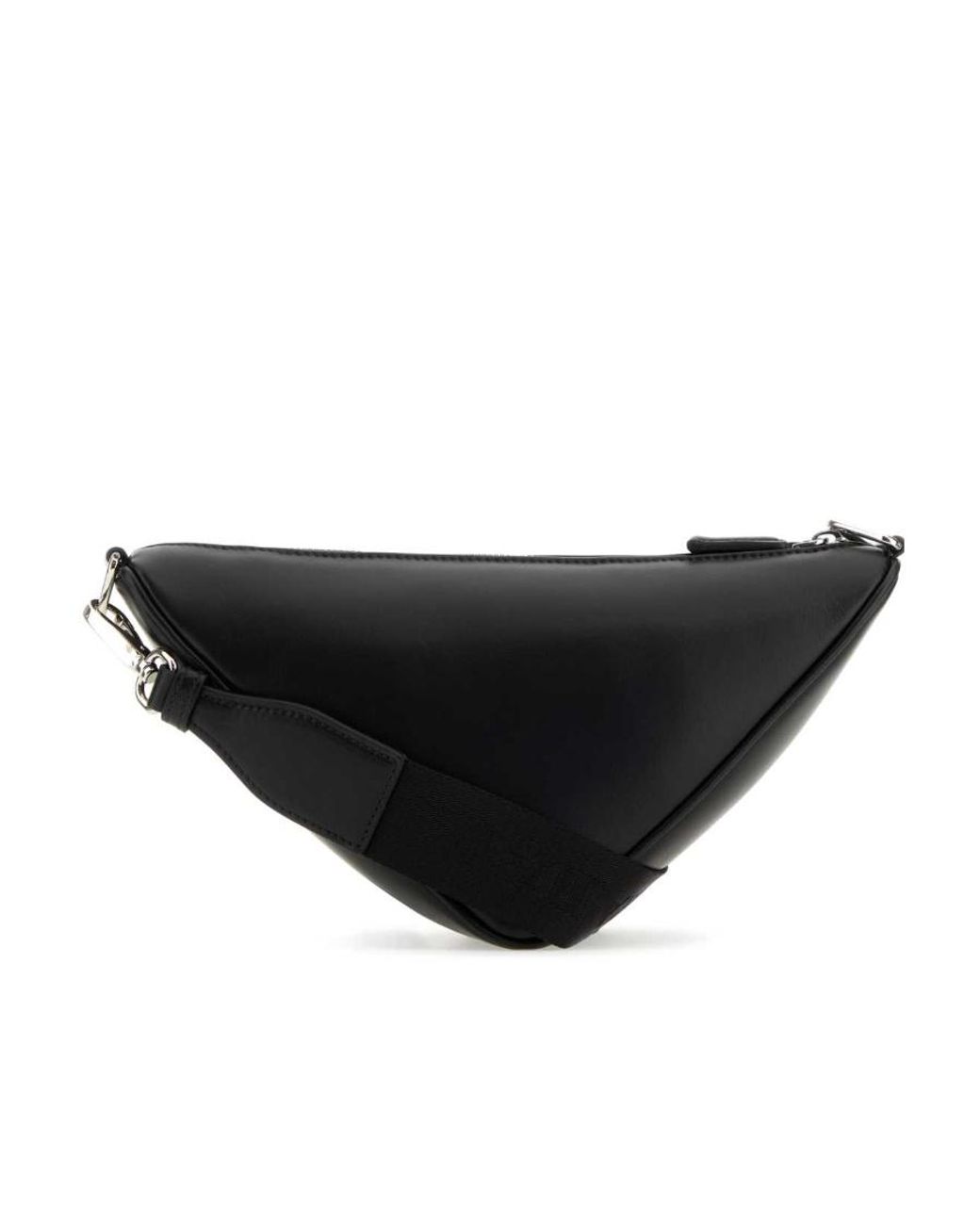 Prada Black Triangle Logo Zipped Messenger Bag for men