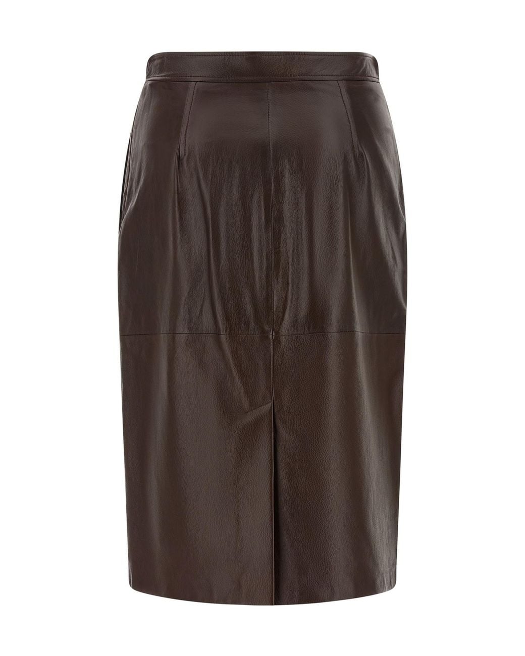 Max Mara Brown Studio Panelled Midi Skirt