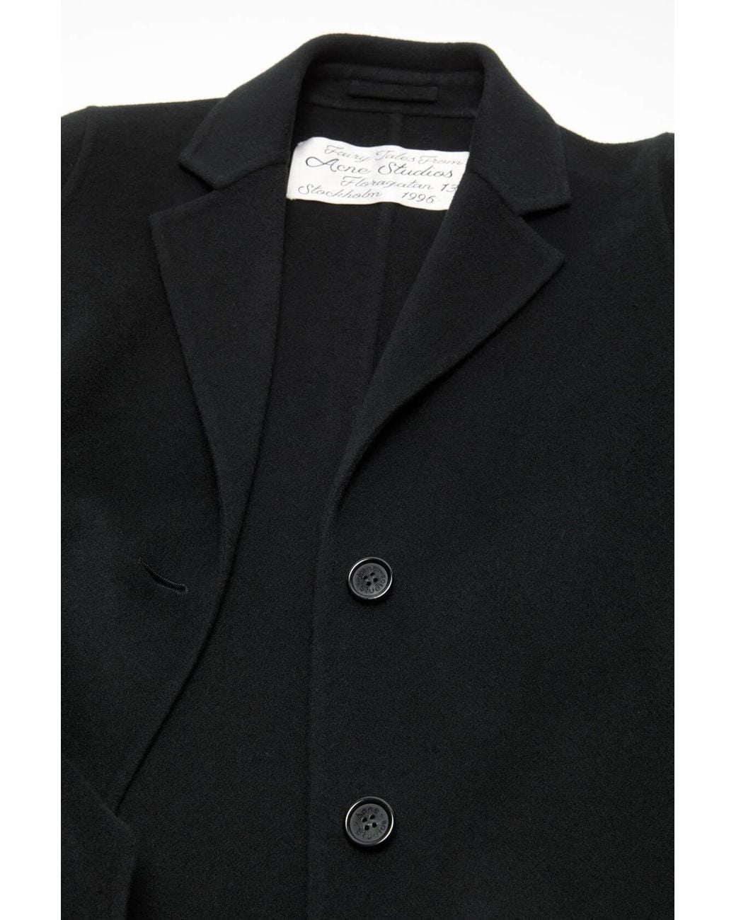 Acne Black Single Breasted Long Coat