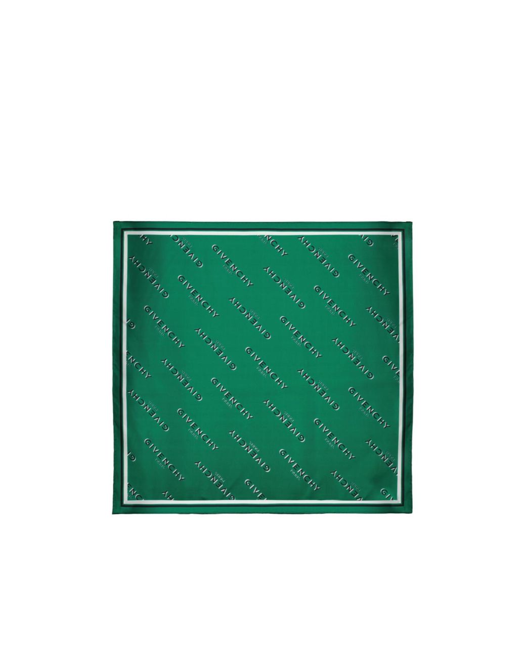 Givenchy Green Shadow Logo Square Scarf