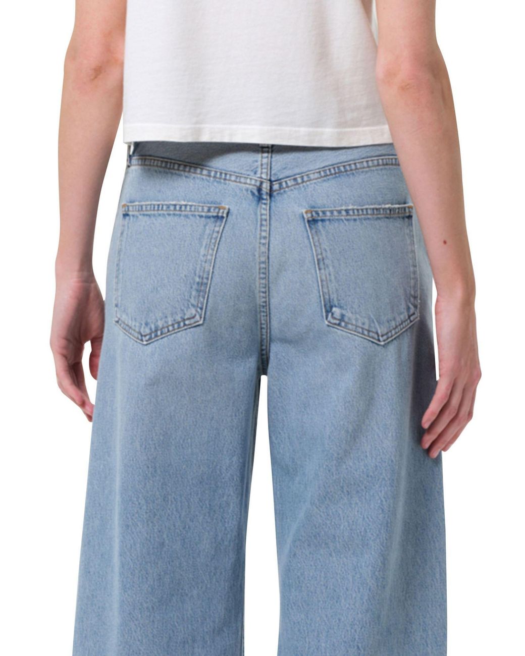 Agolde Blue Low Curve Fray Jeans