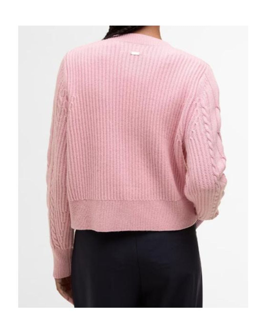 Barbour Pink Long-Sleeved Knitted Cardigan