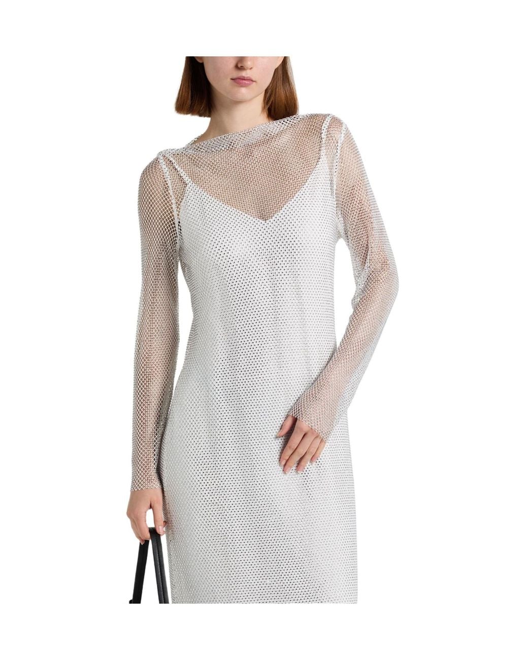 Max Mara White Monochromatic Dress