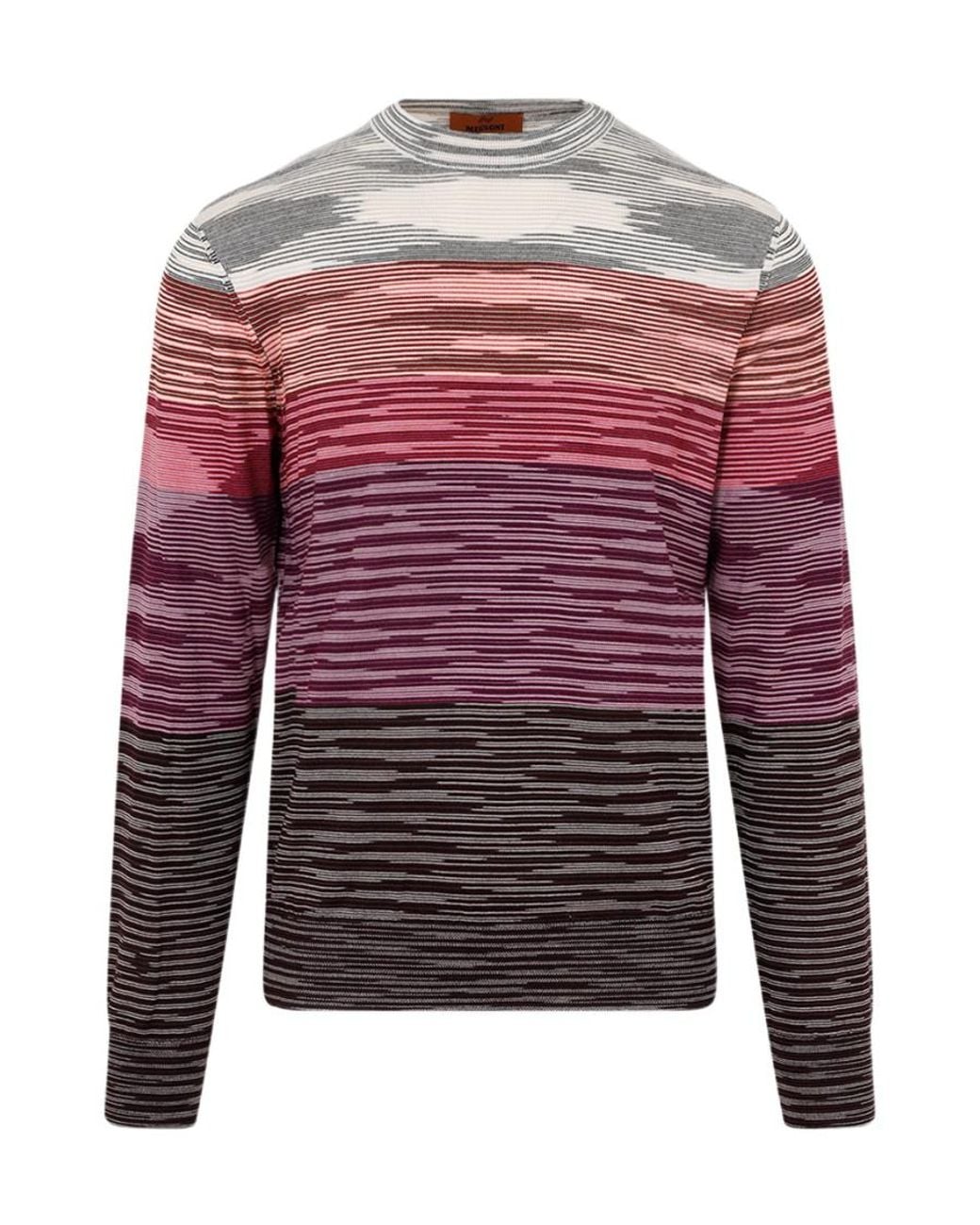 Missoni Red Striped Knitted Jumper for men