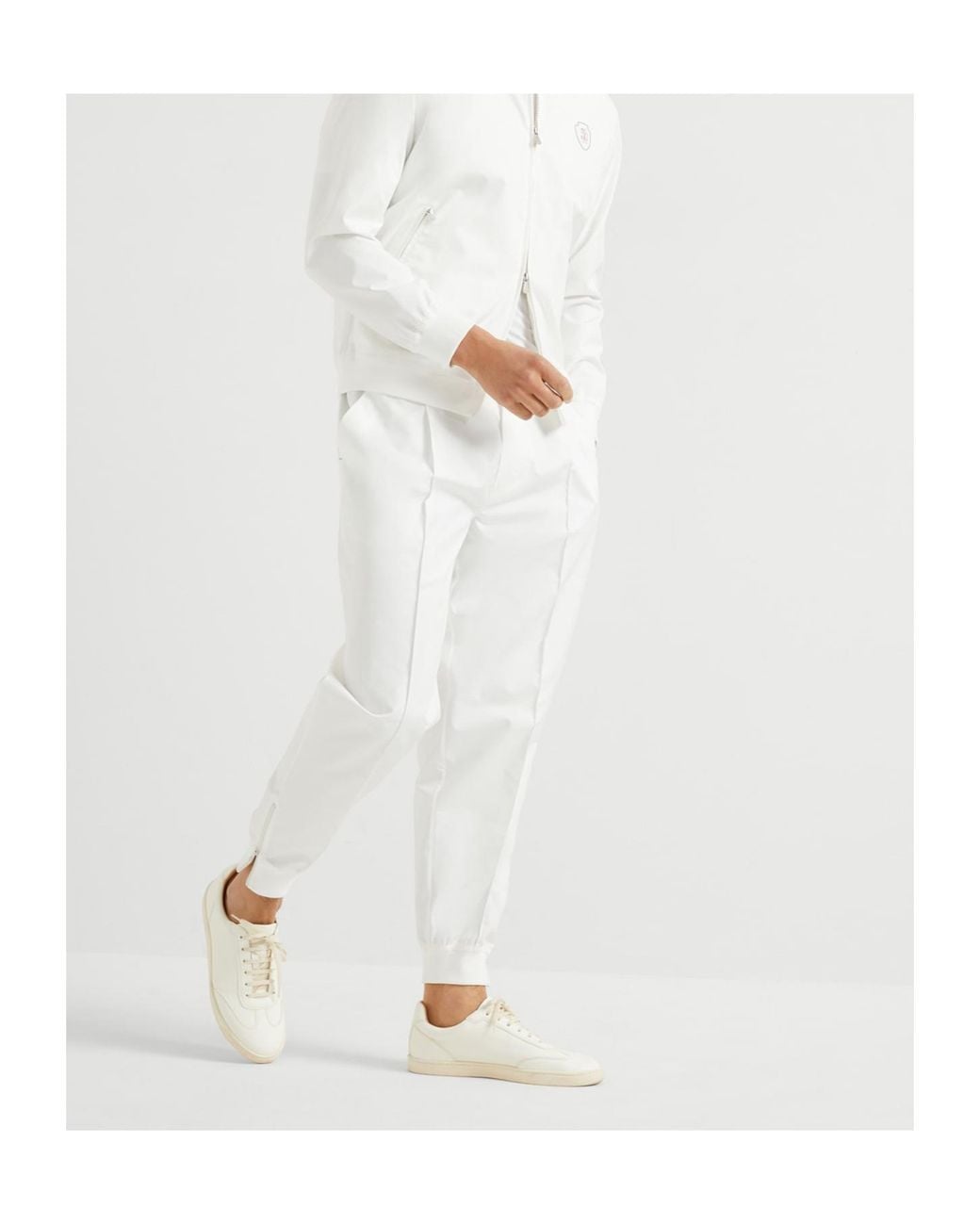 Brunello Cucinelli White Nylon Trousers for men