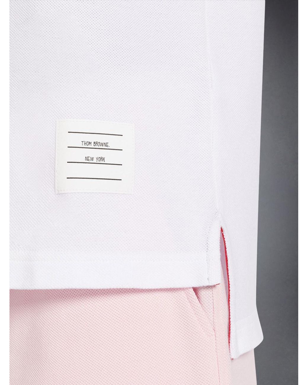 Thom Browne White 4-Bar Short Sleeved Polo Top