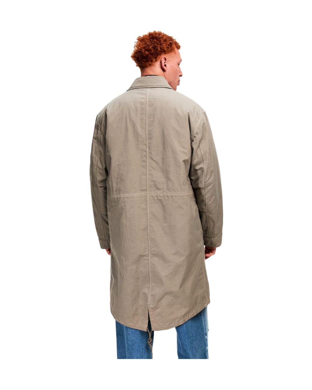 C P Company Gray Button-Down Trench Coat for men