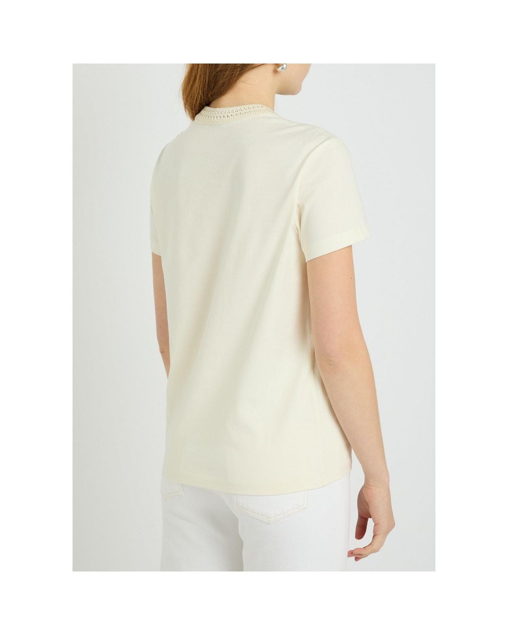 Moncler White 100% Cotton Short-Sleeve T-Shirt