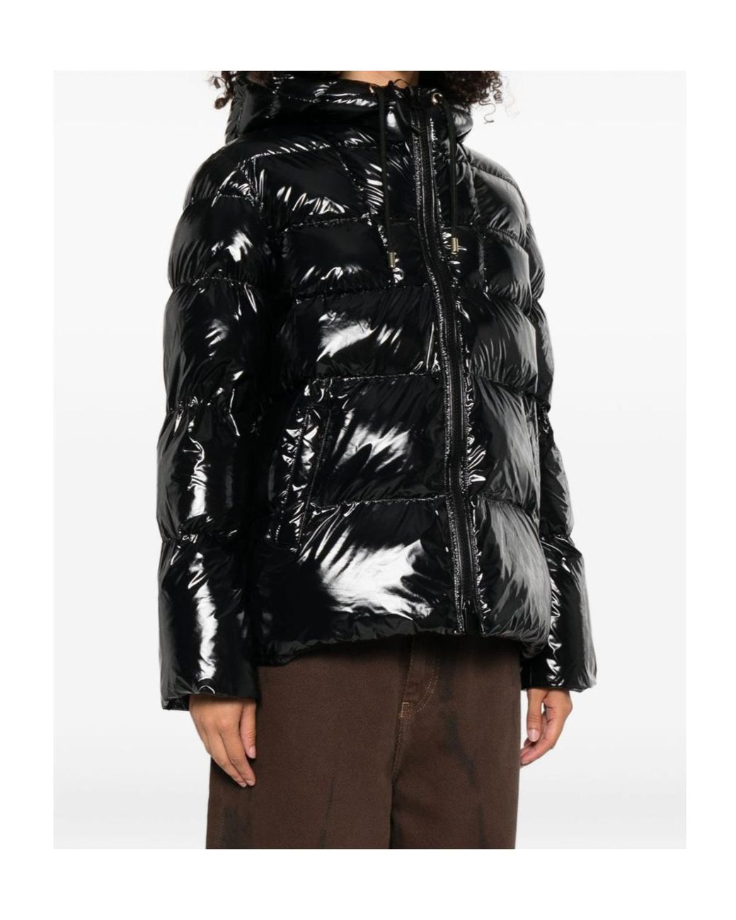 Pinko Black Zip-Up Hooded Jacket