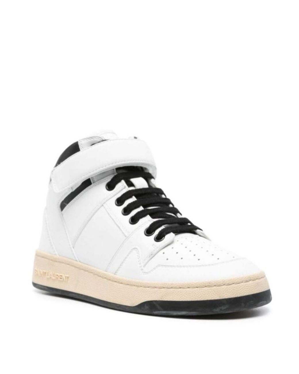Saint Laurent White Lax Mid Top Sneaker