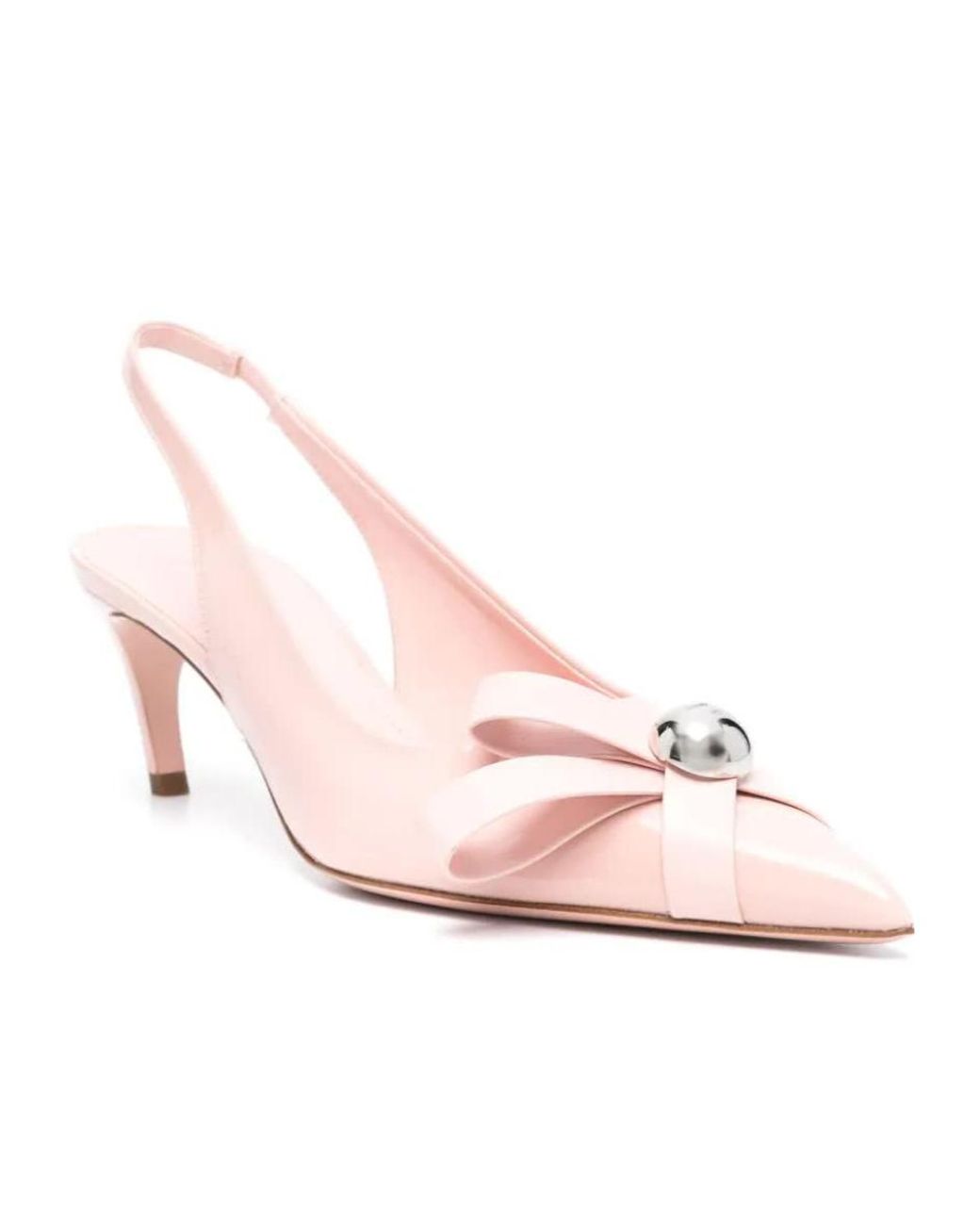 Ferragamo Pink Bow Knot Shoes With Exposed Heels