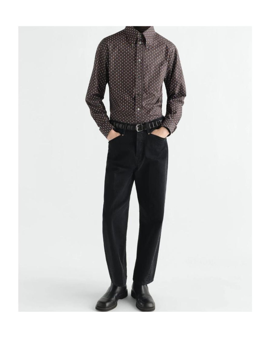Lemaire Brown Button-Down Shirt for men