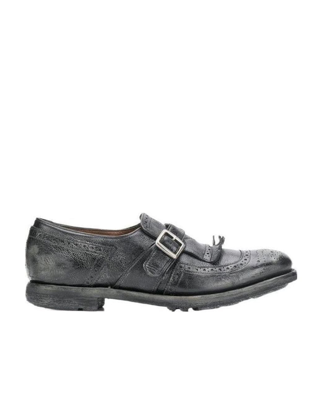 Church's Gray Shanghai Brogue Monk Shoes