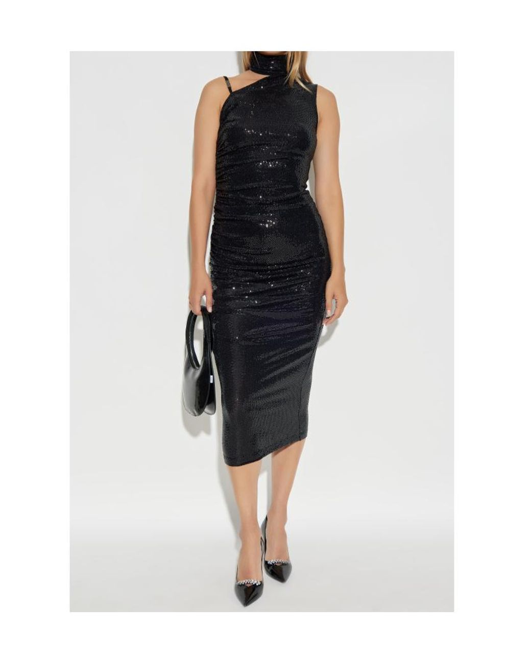 Versace Jeans Black Couture Sequin Embellished Midi Dress