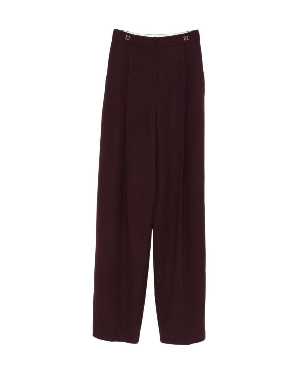 Elisabetta Franchi Purple Pleated-Front Trousers