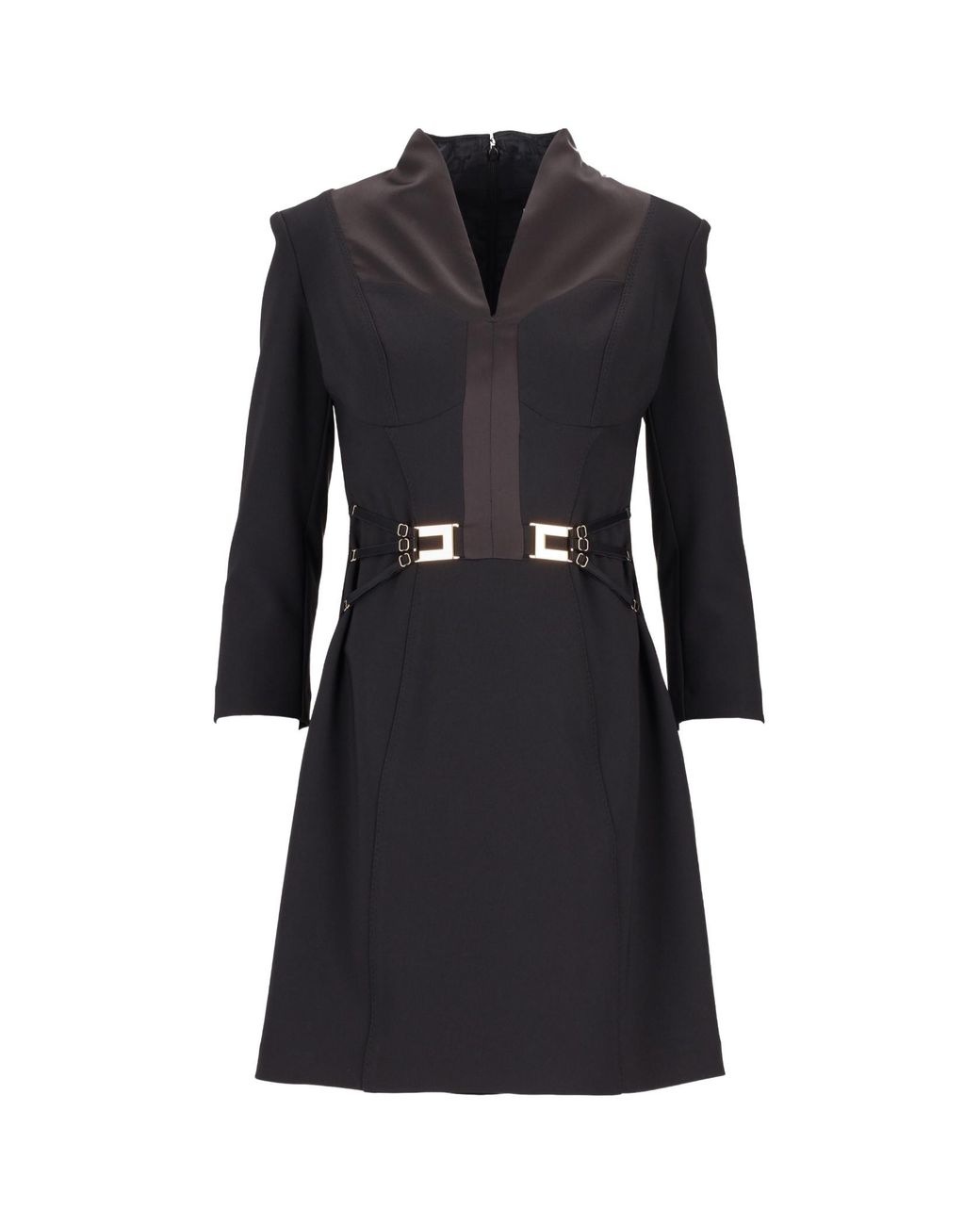 Elisabetta Franchi Black Tone Buckle Dress