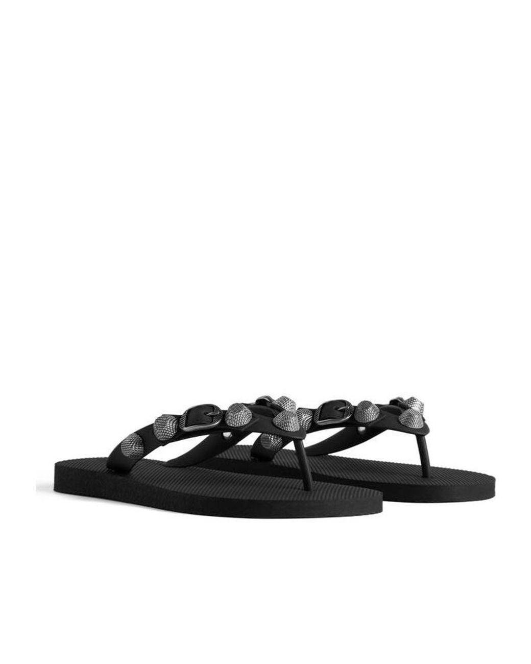 Balenciaga Multicolor Cagole Studded Flip-Flops