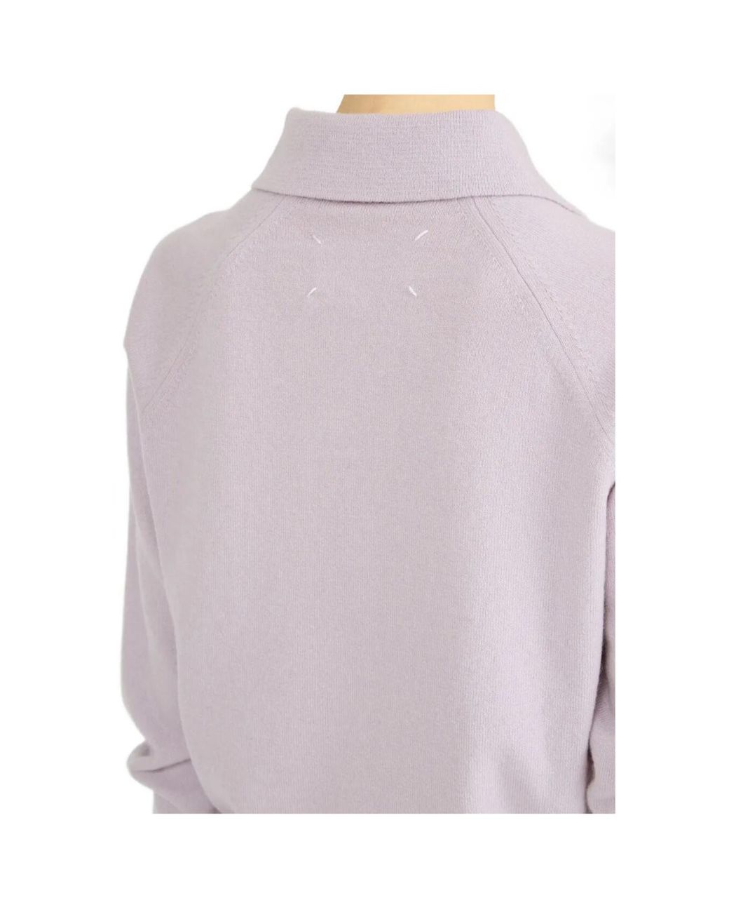 Maison Margiela Pink Four-Stitch Ribbed Knit Top