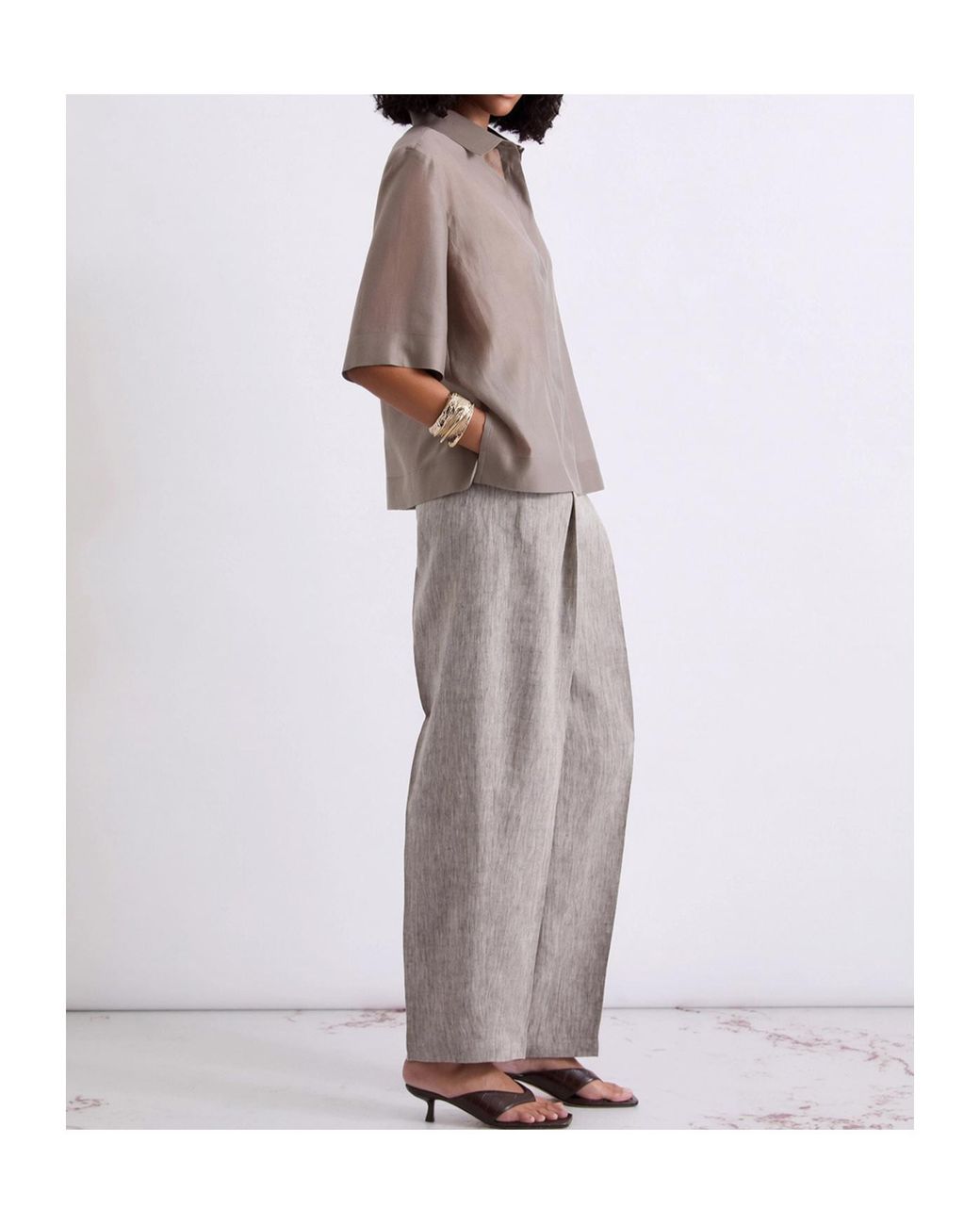 Marella Brown Collared Shirt