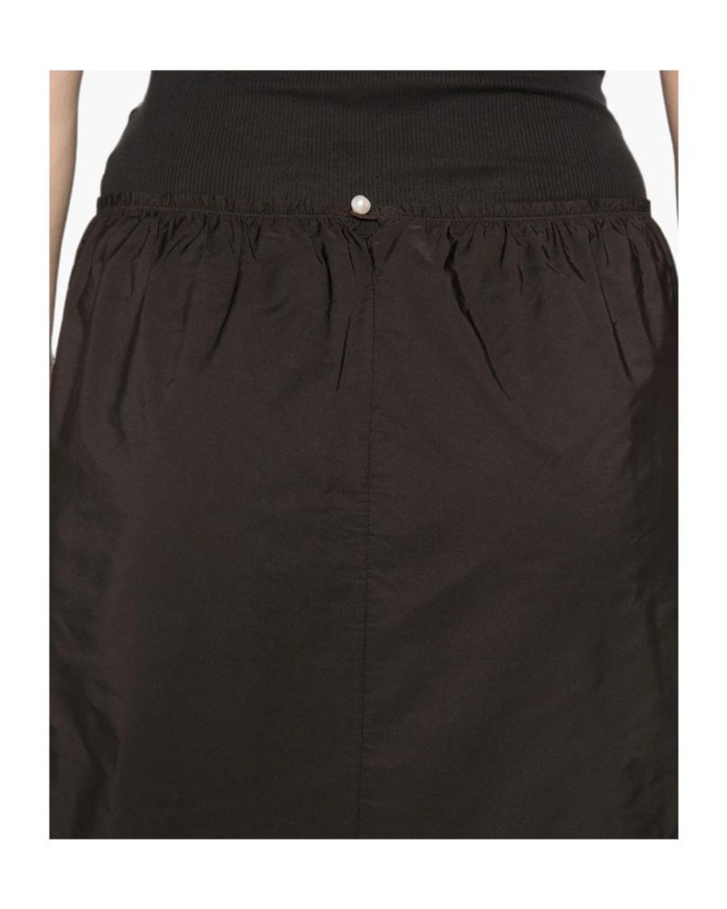 Carven Black Elastic Waist Midi Skirt