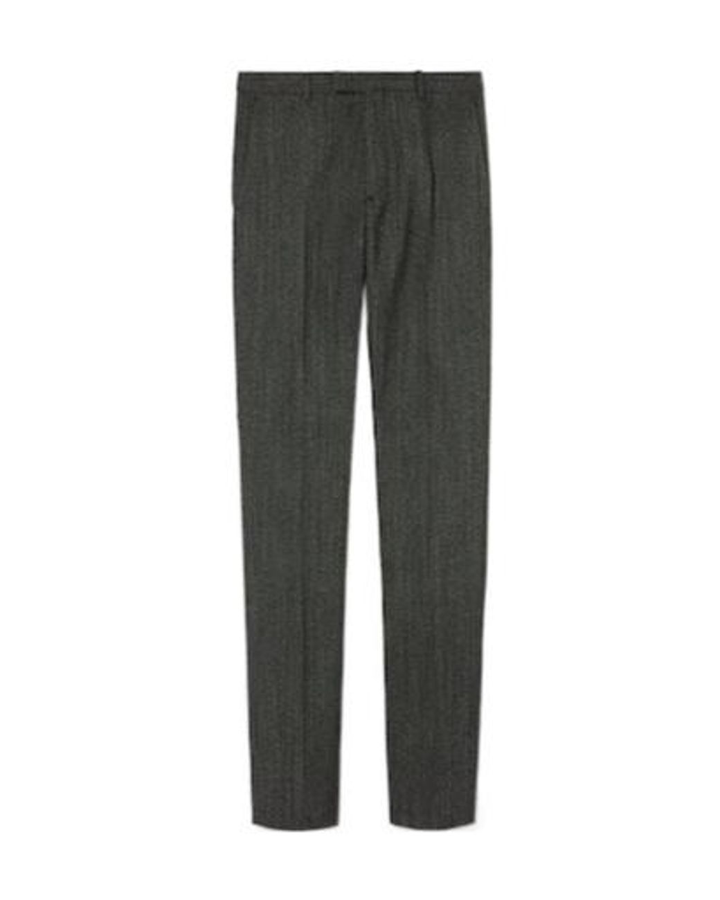 Gucci Gray Herringbone Trousers for men