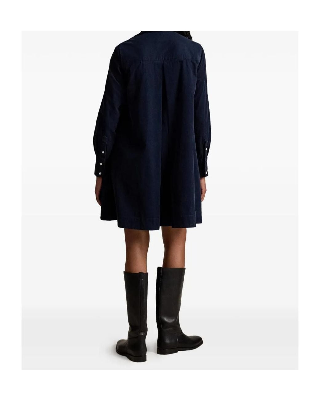Polo Ralph Lauren Black Corduroy A-Line Shirt Dress