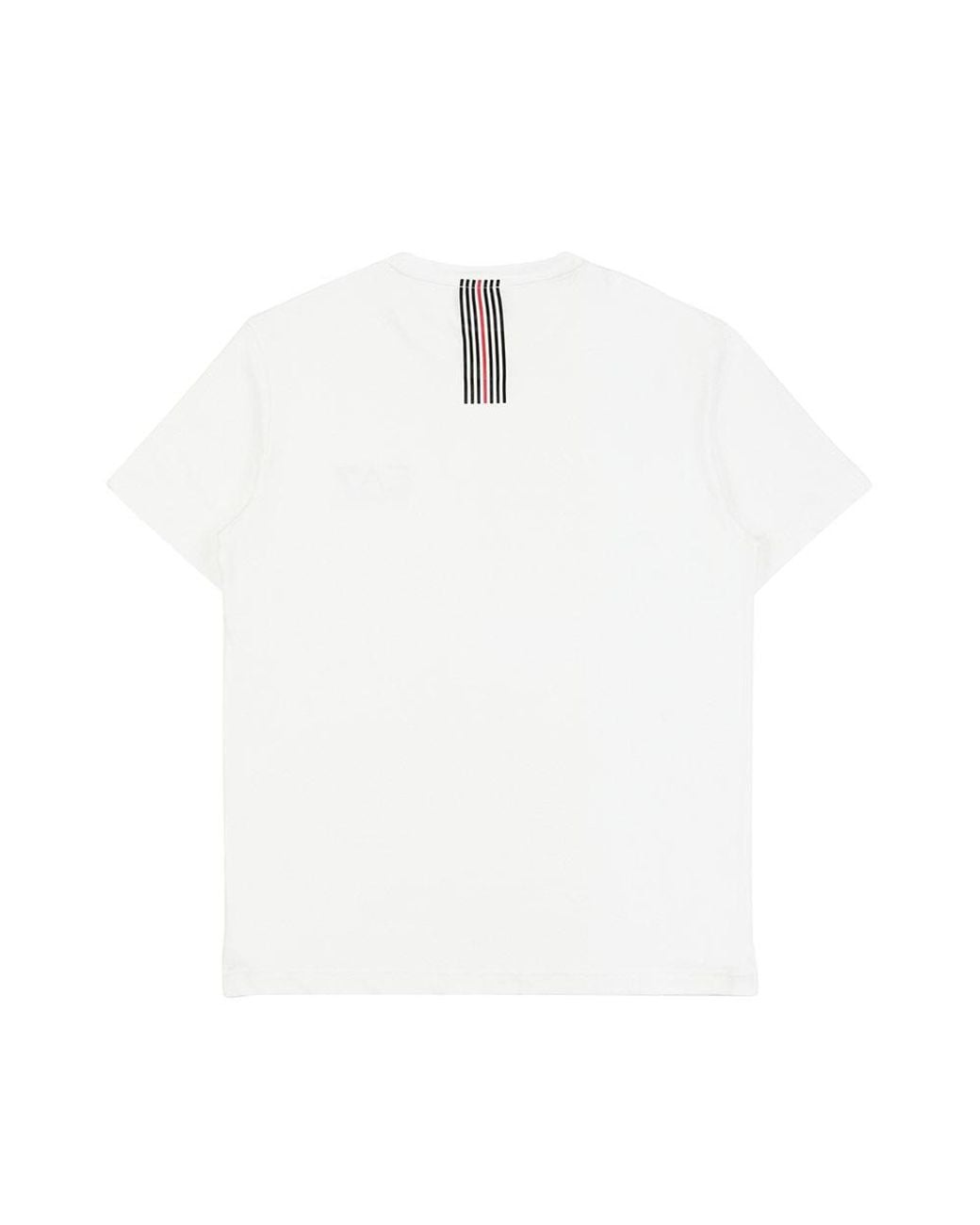 EA7 White Logo T-Shirt With Round Neck for men
