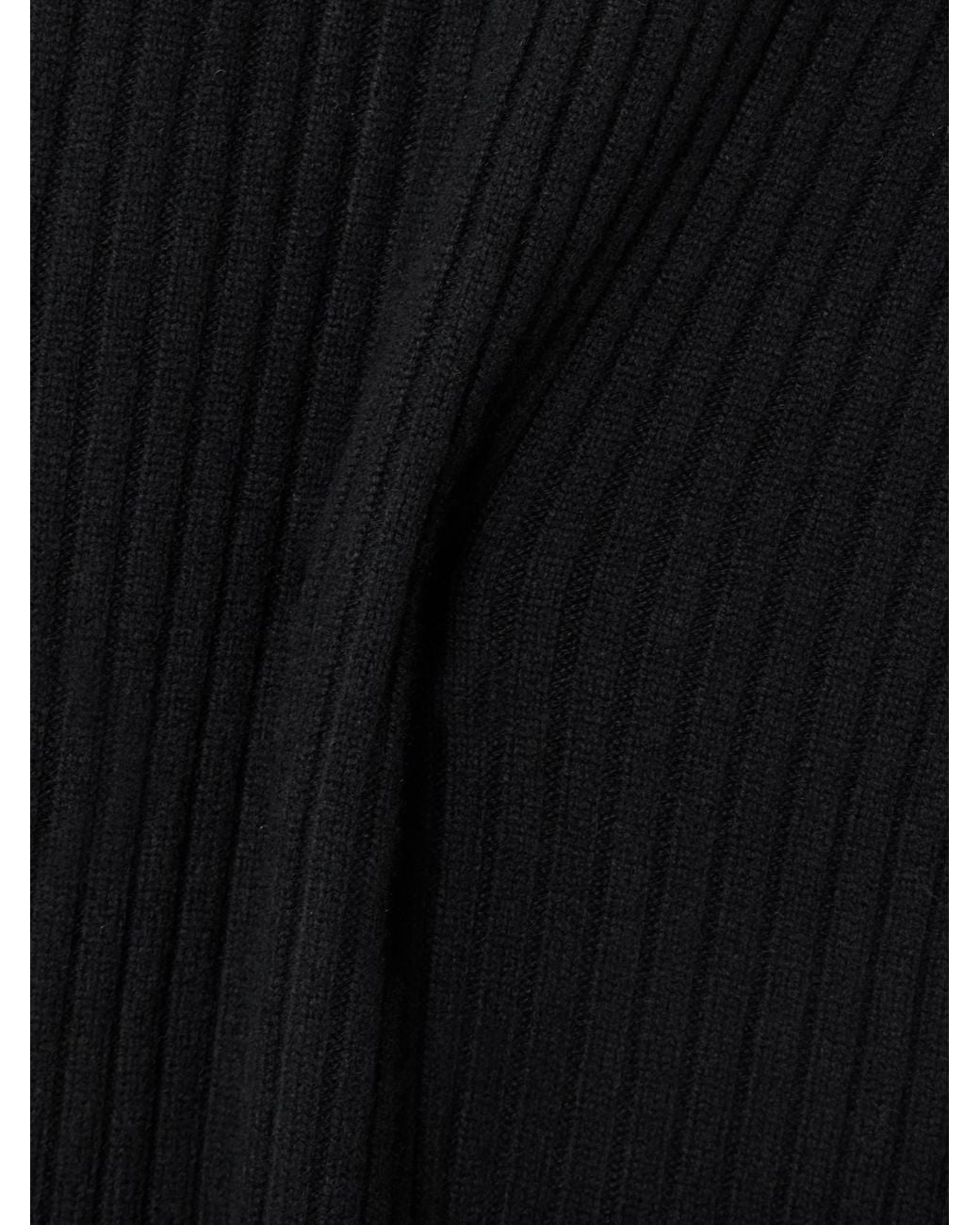 arch4 Black Lisa Ribbed Cashmere Maxi Skirt