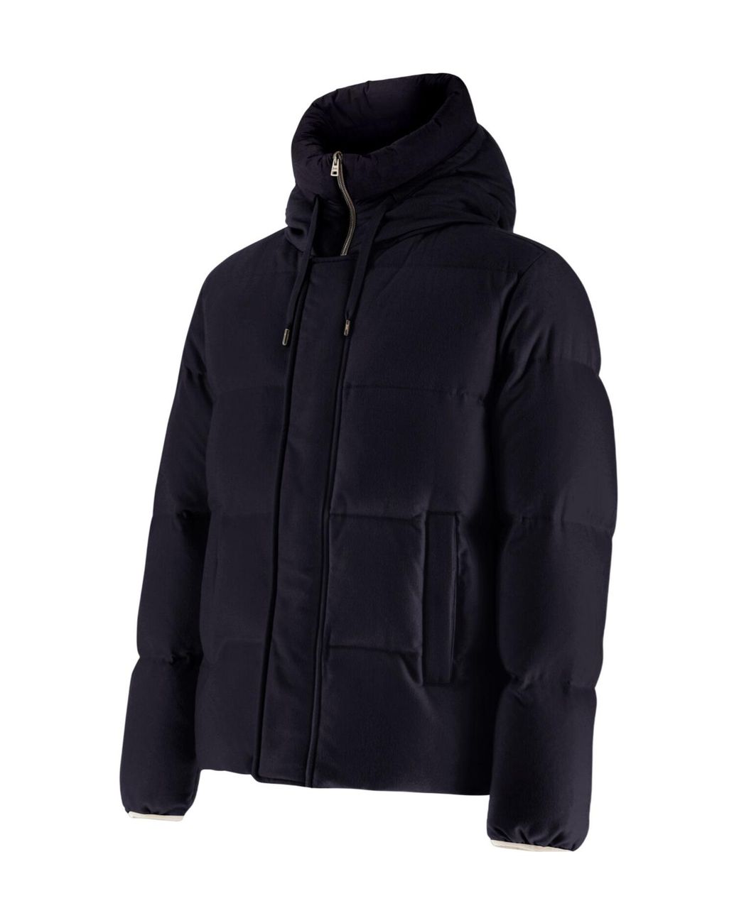 Herno Blue High-Neck Drawstring Bomber Jacket for men