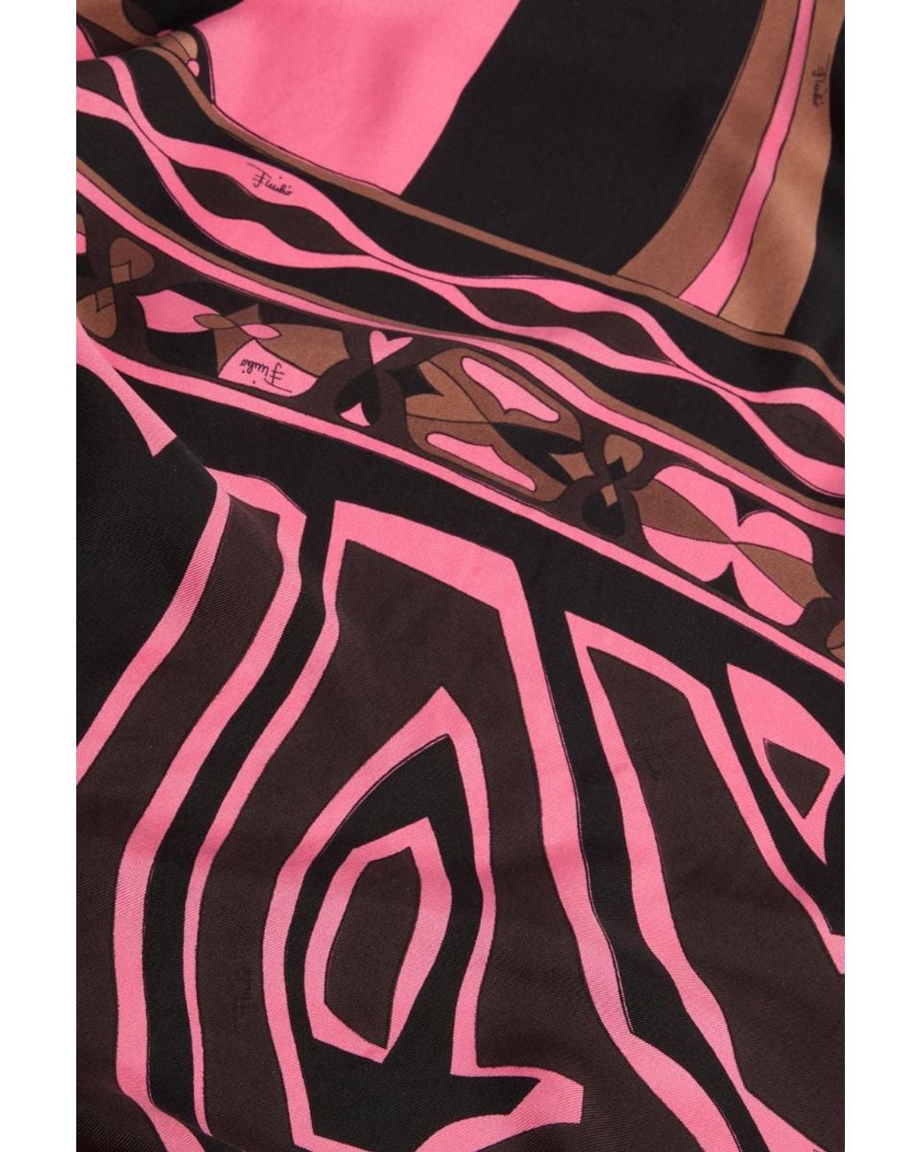 Emilio Pucci Red Mixed Print Silk Stole