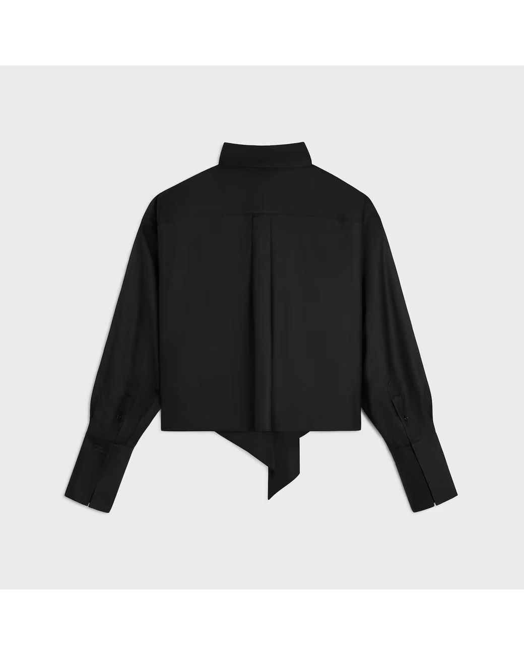 Céline Black Cropped Lavalliere Shirt