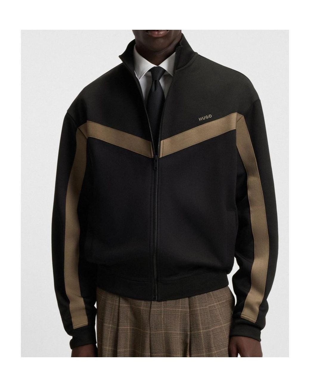 Boss Black Hugo Zip-Up High Neck Sweatshirt for men
