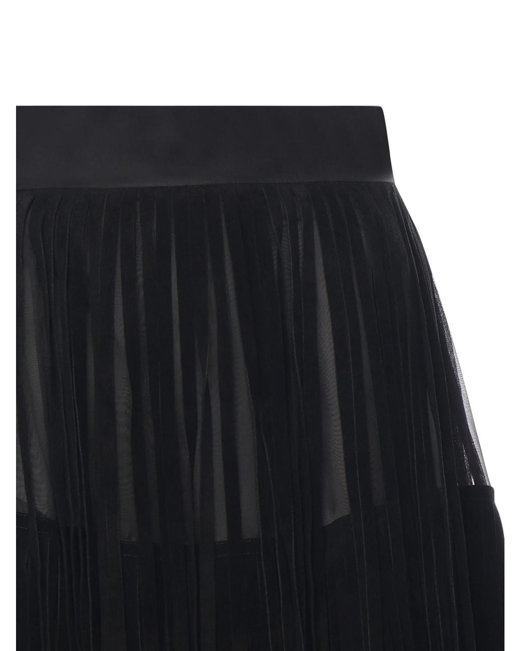 Dolce & Gabbana Black Silk Organza Midi Skirt