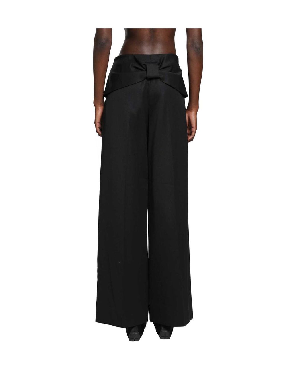 Simone Rocha Black Bow-Detail Wide-Leg Trousers