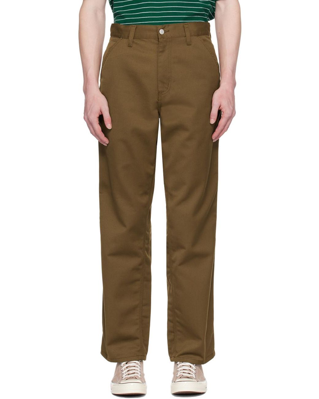Carhartt Green Belt-Loop Casual Pants for men