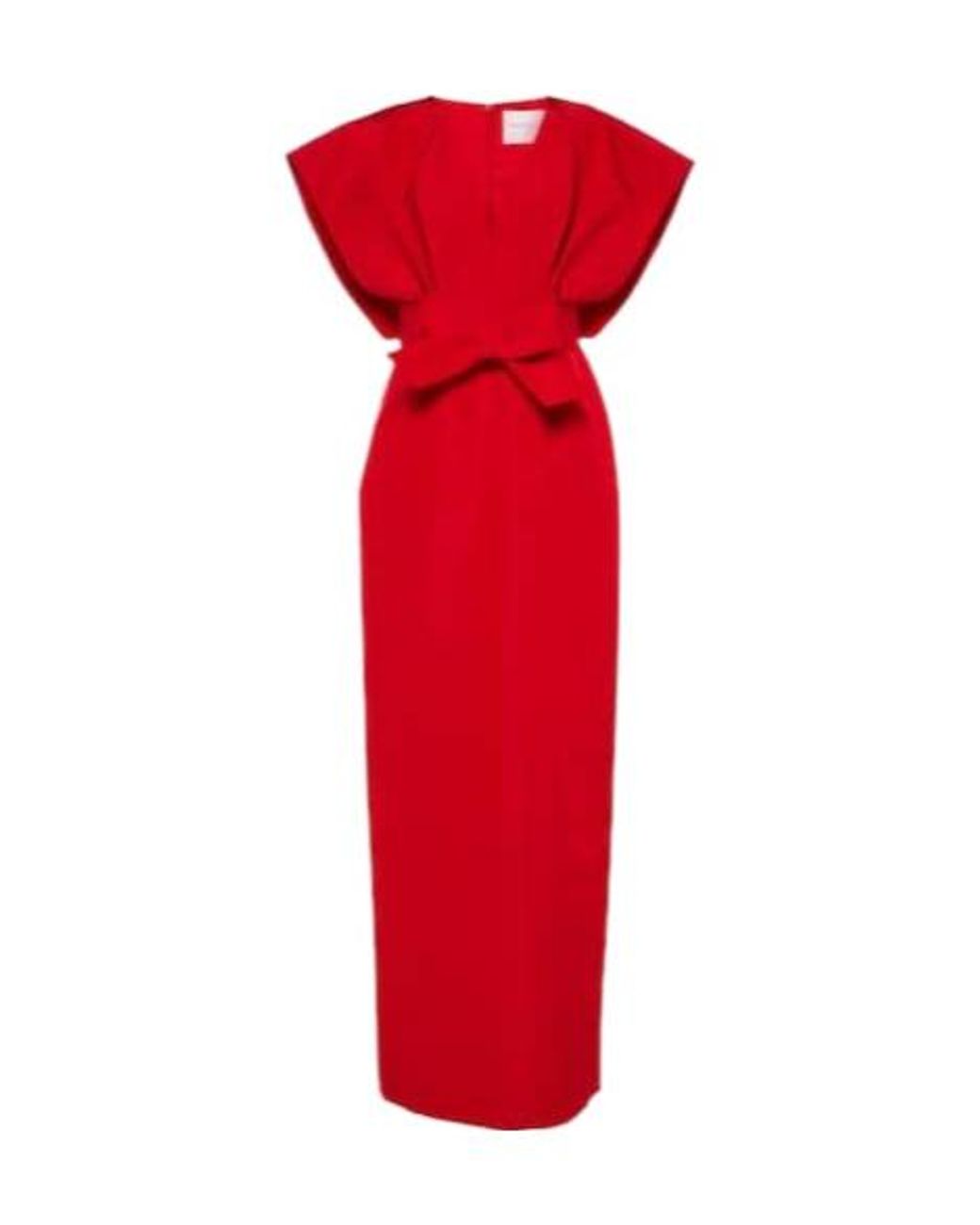 Carolina Herrera Red Bow-Detail Silk Faille Gown