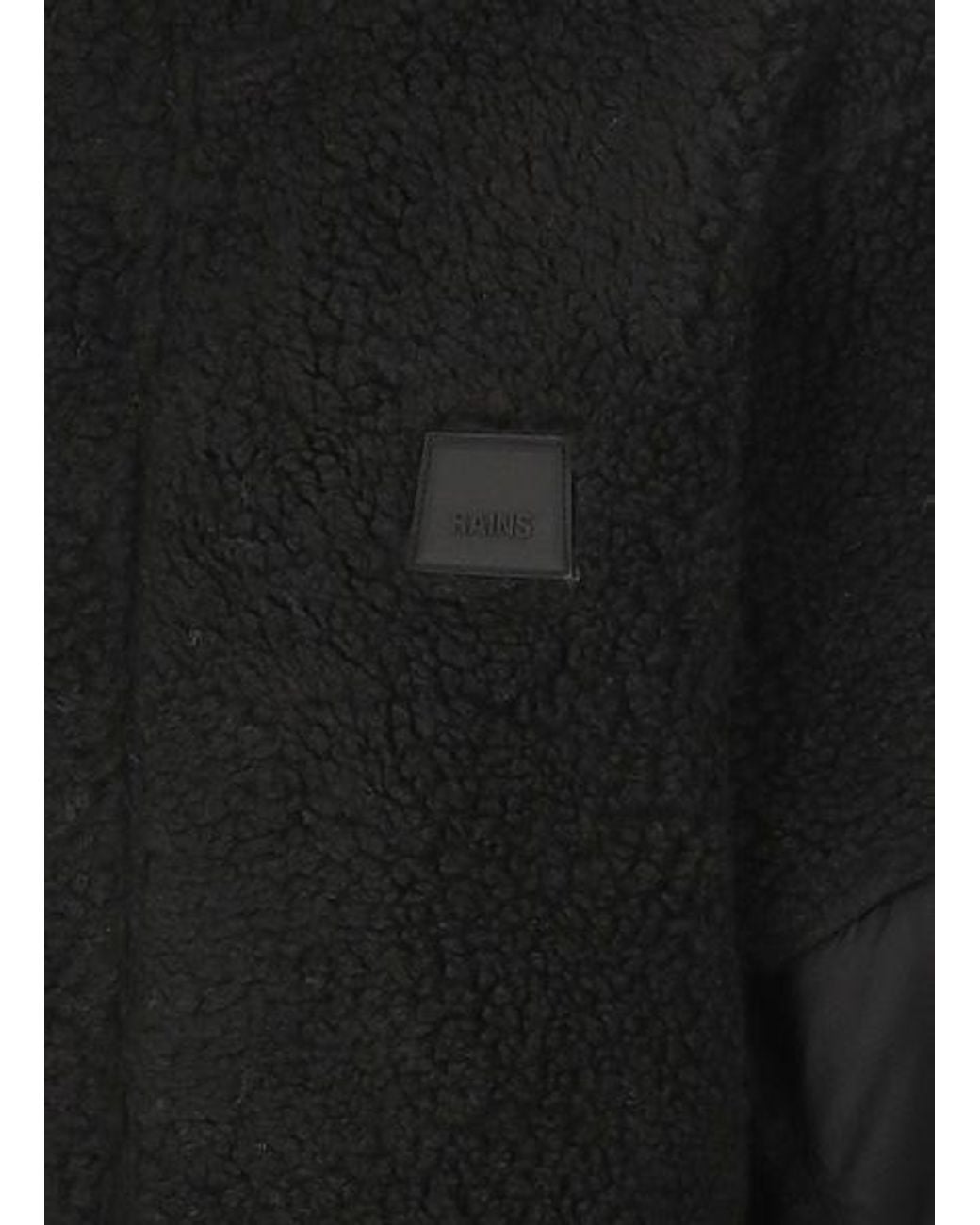 Rains Black Logo Detailed High Neck Jacket