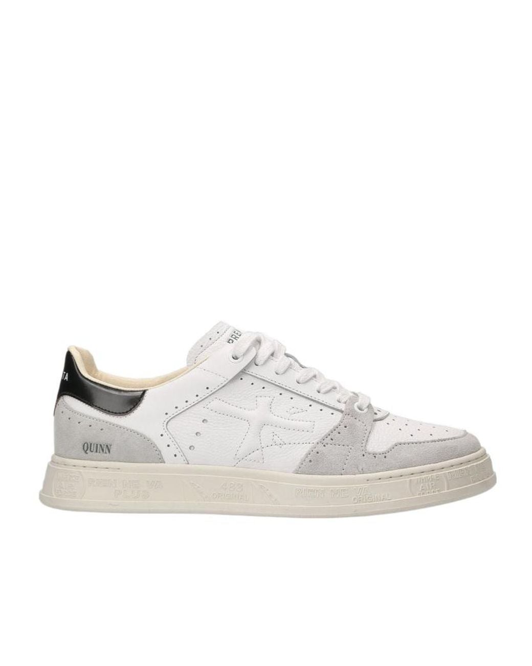 Premiata White Logo Low-Cut Casual Shoes for men