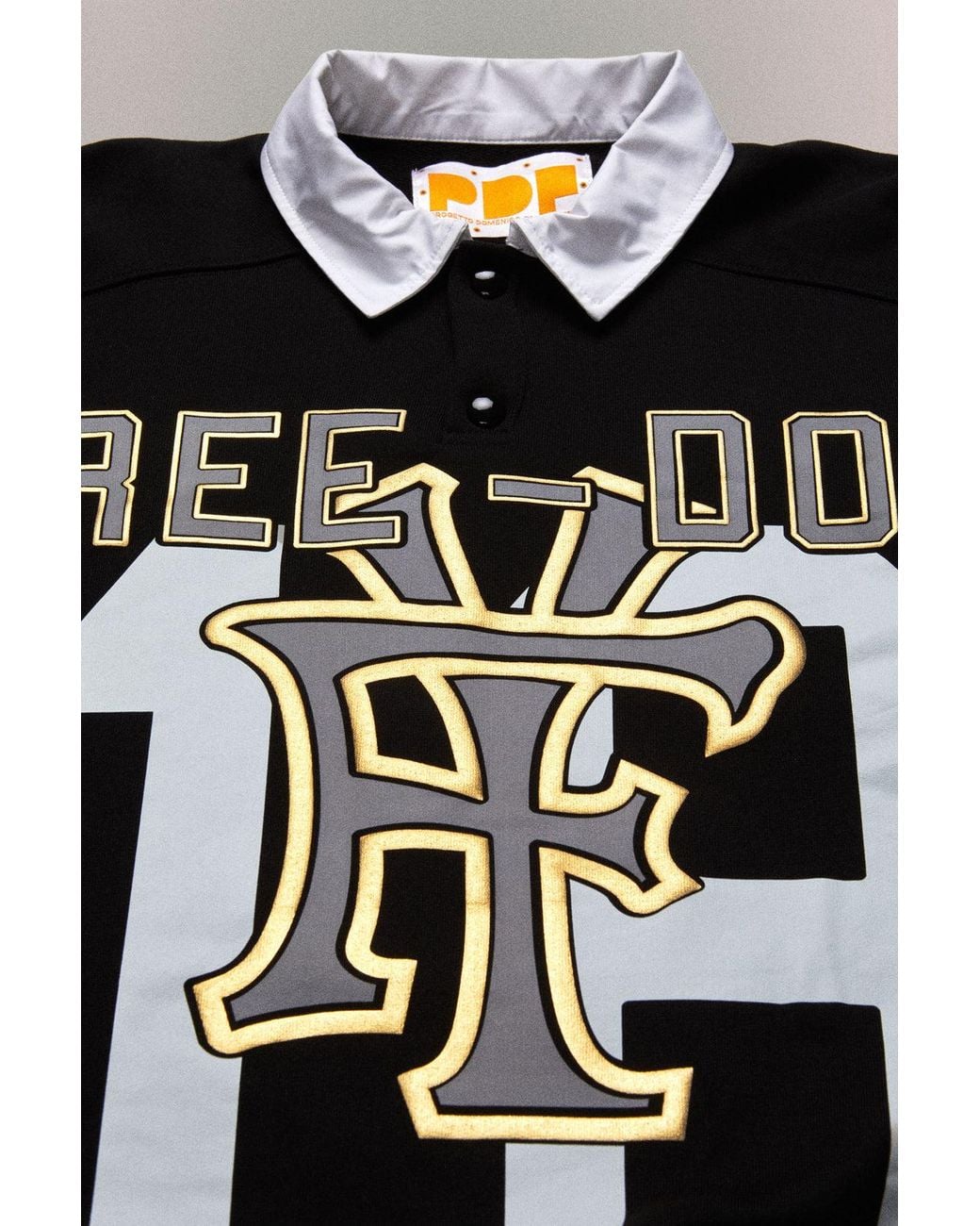 PDF CHANNEL Black Pdf Freedom Graphic Polo Shirt for men