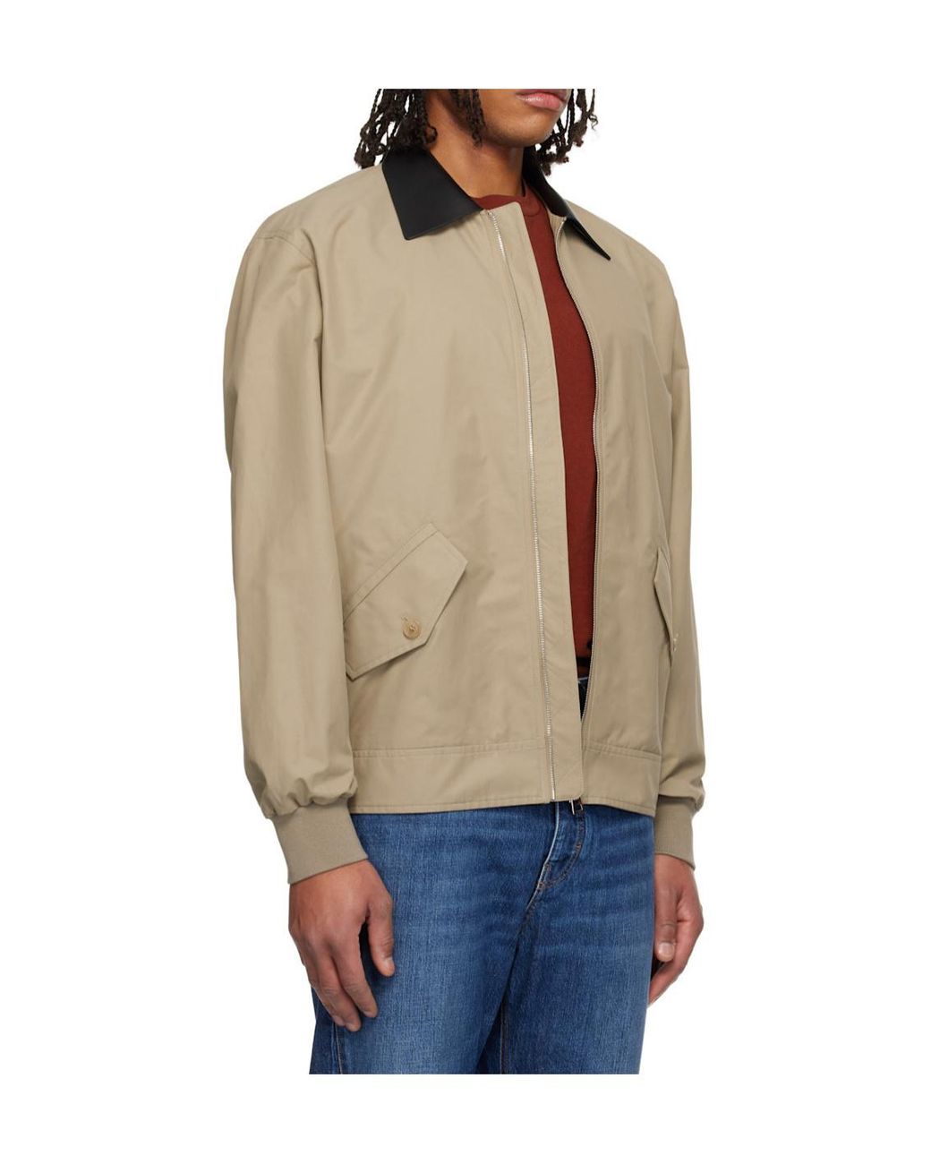 Givenchy Gray Collared Zip-Up Jacket for men